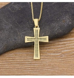 14K Gold Plated Cross Inlay Pendant Necklace for Women | Cross Pendant | Fashion Jewelry Gifts Purple gold-plated-copper $10....