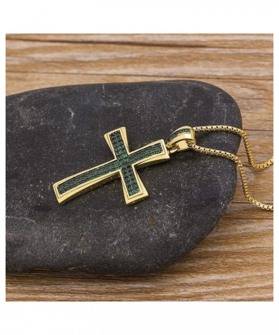 14K Gold Plated Cross Inlay Pendant Necklace for Women | Cross Pendant | Fashion Jewelry Gifts Purple gold-plated-copper $10....