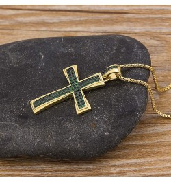 14K Gold Plated Cross Inlay Pendant Necklace for Women | Cross Pendant | Fashion Jewelry Gifts Purple gold-plated-copper $10....