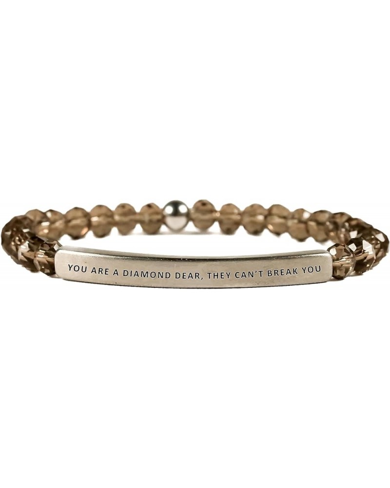 Hope Collection Unisex Stretchable Bracelets (YOU ARE A DIAMOND, THEY CAN'T BREAK YOU) Black Diamond Small (6-7 inches) $19.5...