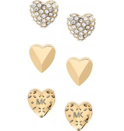 Silver-Tone Stud Earrings for Women Stainless Steel Earrings Jewelry for Women GOLD HEART SET $26.50 Earrings