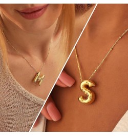 Bubble Letter Necklace Balloon Initial Necklaces for Women Girls Dainty Alphabet Pendant 18K Gold Plated name necklace Person...