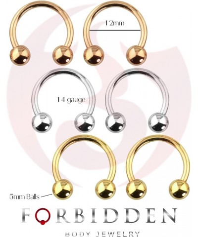 6pc Value Pack 14G-16G Surgical Steel Horseshoe/CBR Ring for Septum, Cartilage & More Horseshoe 14g (12mm) $11.79 Body Jewelry