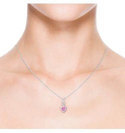 Natural Pink Sapphire Solitaire Infinity Heart Pendant Necklace for Women, Girls in 14K Solid Gold/Platinum/Sterling Silver |...