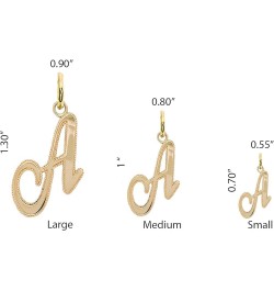 Solid 14k Gold Personalized Cursive-Style"A-Z" Initial Pendant (Size S/M/L) Small (S) Yellow Gold $66.70 Pendants