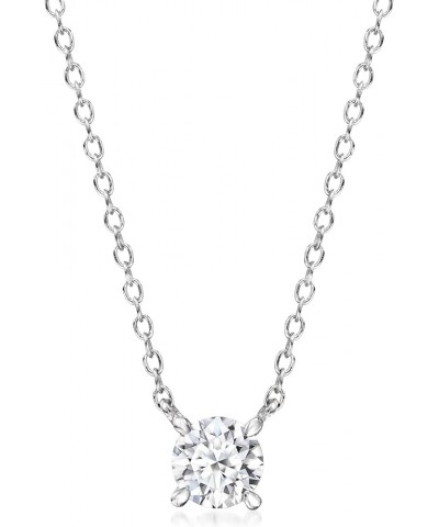 0.33 Carat Lab-Grown Diamond Solitaire Necklace in Sterling Silver 16.0 Inches $92.02 Necklaces