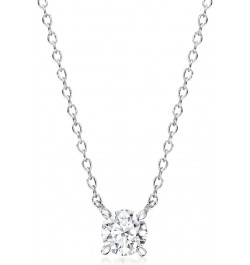 0.33 Carat Lab-Grown Diamond Solitaire Necklace in Sterling Silver 16.0 Inches $92.02 Necklaces