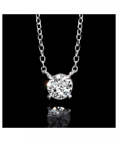 0.33 Carat Lab-Grown Diamond Solitaire Necklace in Sterling Silver 16.0 Inches $92.02 Necklaces