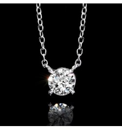 0.33 Carat Lab-Grown Diamond Solitaire Necklace in Sterling Silver 16.0 Inches $92.02 Necklaces