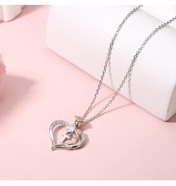 Rose Heart Necklace Gifts for Women S925 Sterling Silver Initial Letter Pendant Necklace Jewelry for Women Christmas Birthday...