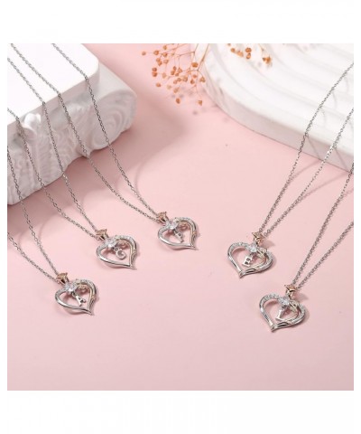 Rose Heart Necklace Gifts for Women S925 Sterling Silver Initial Letter Pendant Necklace Jewelry for Women Christmas Birthday...