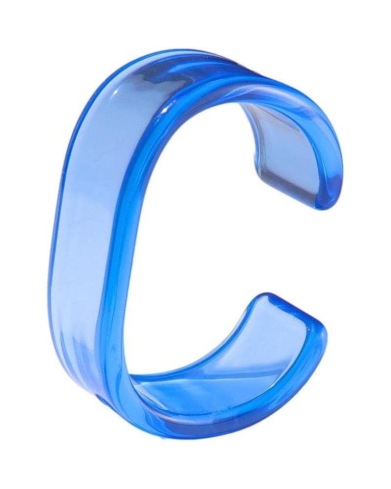 Acrylic Colorful Resin Geometric Simple Open Bracelet Transparent Wide Cuff Bangle (20MM)blue $7.13 Bracelets