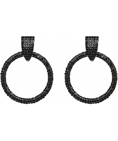 13 Colors Women Party Drop Earrings Statement Vintage Earrings Crystal Hoop Earring black $9.62 Earrings