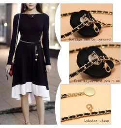 Belly Chain Belt for Women, Metal Waist Chain Body Chain Belt for Clothing Matching 145cm/57.1in Black $13.19 Body Jewelry