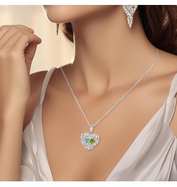 Birthstone Necklace for Women S925 Sterling Silver Necklaces Gift for Wife Jewelry women's for Her Heart Pendant Jewelry for ...