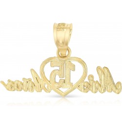 14K Two Tone Gold Sweet 15 Years Quinceanera Heart Mis 15 Anos Charm Small Pendant For Necklace or Chain $41.00 Necklaces