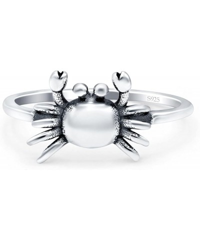 Crab Band Ring Oxidized Solid 925 Sterling Silver (10mm) Sterling Silver $10.25 Rings