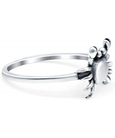 Crab Band Ring Oxidized Solid 925 Sterling Silver (10mm) Sterling Silver $10.25 Rings