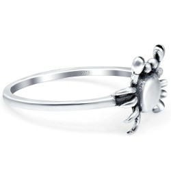 Crab Band Ring Oxidized Solid 925 Sterling Silver (10mm) Sterling Silver $10.25 Rings