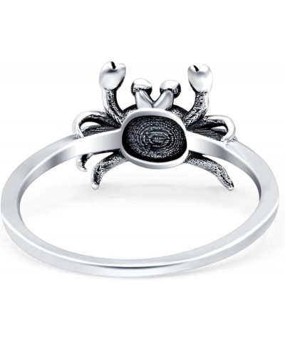 Crab Band Ring Oxidized Solid 925 Sterling Silver (10mm) Sterling Silver $10.25 Rings