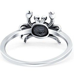 Crab Band Ring Oxidized Solid 925 Sterling Silver (10mm) Sterling Silver $10.25 Rings