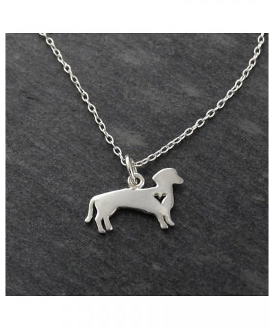 Sterling Silver Dog with Heart Cutout Necklaces DACHSHUND HEART 2 $19.80 Necklaces