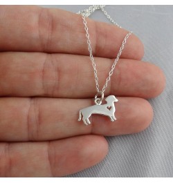 Sterling Silver Dog with Heart Cutout Necklaces DACHSHUND HEART 2 $19.80 Necklaces