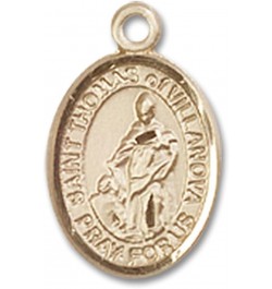 14 Karat Gold Catholic Patron Saint Medal Petite Charm Pendant, 1/2 Inch Saint Thomas of Villanova $100.58 Pendants