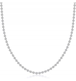 925 Sterling Silver 3mm, 4mm, 5mm Moon Cut Bead Chain Necklace - Made in Italy - Yellow, Silver 20 3MM, Silver $41.41 Necklaces