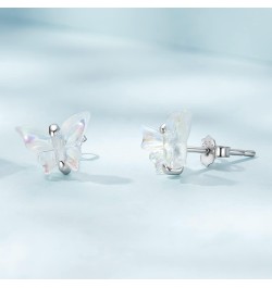 Butterfly Earring 925 Sterling Silver Tiny Butterfly Cubic Zirconia Stud Earring Dainty Animal Hypoallergenic Post Earring Fo...