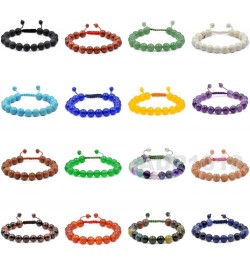 Unisex 8mm Gemstone Bracelets Healing Macrame Adjustable 7-9 Inches || wear this healing natural gemstone bracelet help to er...