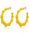 Women Earrings Bamboo Circle Round Loop Earrings Piercing for Banquet Yellow $3.48 Earrings