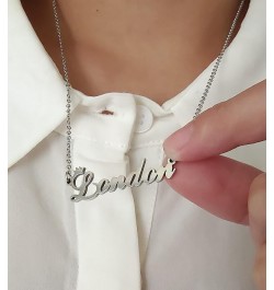 Personalized Name Pendant Necklace,Old English Font Custom Handmade Script Initial Nameplate Necklace Jewelry Gift for Girls ...