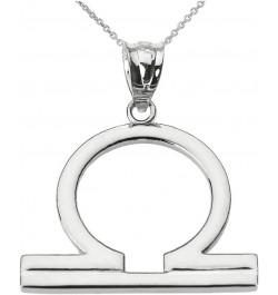 10K White Gold Zodiac Astrological Sign Charm Personalized Pendant Necklace - Choice of Symbol & Chain Length 22" Libra: Sept...