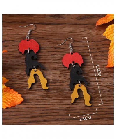 Funny Cute Halloween Cartoon Pumpkin Ghost Drop Dangle Earrings Handmade Lightweight Bat Witch Double-Sided Wooden Earrings f...