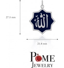 Allah Necklace Pendant in Sterling Silver, Made in America Pendant Only Blue Enamel $26.51 Necklaces