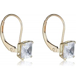 10K Gold Princess-cut Simulated Diamond CZ Lever-back Drop Earrings 6mm - Yellow Gold $43.34 Earrings