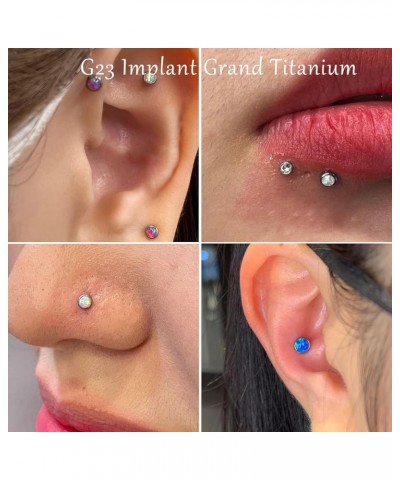 Tragus Labret Threadless Push in Cartilage Nose Studs G23 Titanium 20G Medusa Piercing Jewelry, Flat Backed Earrings for Heli...