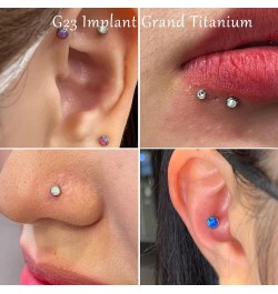 Tragus Labret Threadless Push in Cartilage Nose Studs G23 Titanium 20G Medusa Piercing Jewelry, Flat Backed Earrings for Heli...