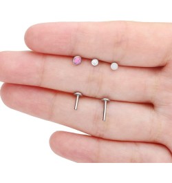 Tragus Labret Threadless Push in Cartilage Nose Studs G23 Titanium 20G Medusa Piercing Jewelry, Flat Backed Earrings for Heli...