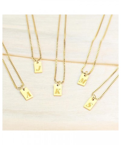 Layered Initial Necklaces for Women Girls - Bead Chain and Initial Pendant Necklaces, 14K Gold Plated Square Initial Necklace...