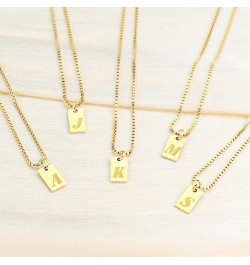 Layered Initial Necklaces for Women Girls - Bead Chain and Initial Pendant Necklaces, 14K Gold Plated Square Initial Necklace...