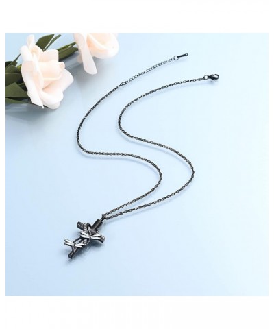 Cross Urn Necklace for Ashes for Women Men Dragonfly Cremation Jewelry Memorial Keepsake Ashes Pendant Black $10.74 Others