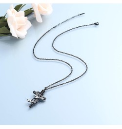 Cross Urn Necklace for Ashes for Women Men Dragonfly Cremation Jewelry Memorial Keepsake Ashes Pendant Black $10.74 Others