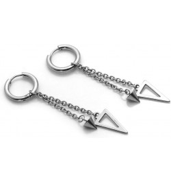 Punk Jewelry Stainless Steel Huggie Hinged Earrings Spike Triangle Dangle Drop Earrings Piercing $7.79 Earrings