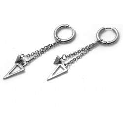 Punk Jewelry Stainless Steel Huggie Hinged Earrings Spike Triangle Dangle Drop Earrings Piercing $7.79 Earrings