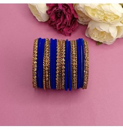 Indian Bangles for Women Velvet Bangles with Cz Crystal Metal Bangles Beaded Bangles Boho Bracelet Bollywood Fashion Statemen...