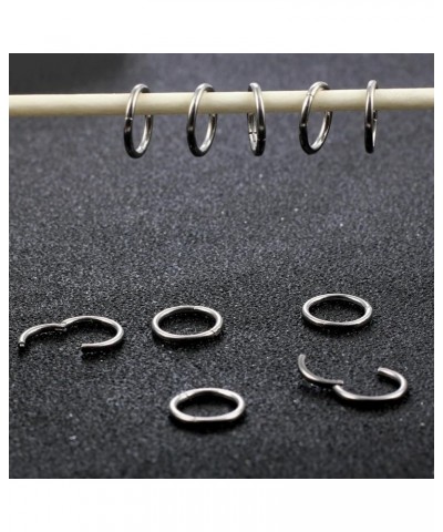 MOQIKAKA16G 18G 20G Surgical Steel Nose Septum Rings Hoops - Stainless Steel Hinged Clicker Segment Nose Rings Hoop Helix Car...