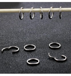 MOQIKAKA16G 18G 20G Surgical Steel Nose Septum Rings Hoops - Stainless Steel Hinged Clicker Segment Nose Rings Hoop Helix Car...