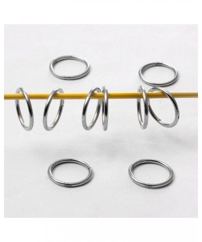 MOQIKAKA16G 18G 20G Surgical Steel Nose Septum Rings Hoops - Stainless Steel Hinged Clicker Segment Nose Rings Hoop Helix Car...